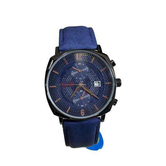 MUG11-Blue color watch in leather belt for men