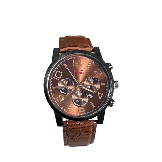 MUG10-Brown colour watch in leather belt for men