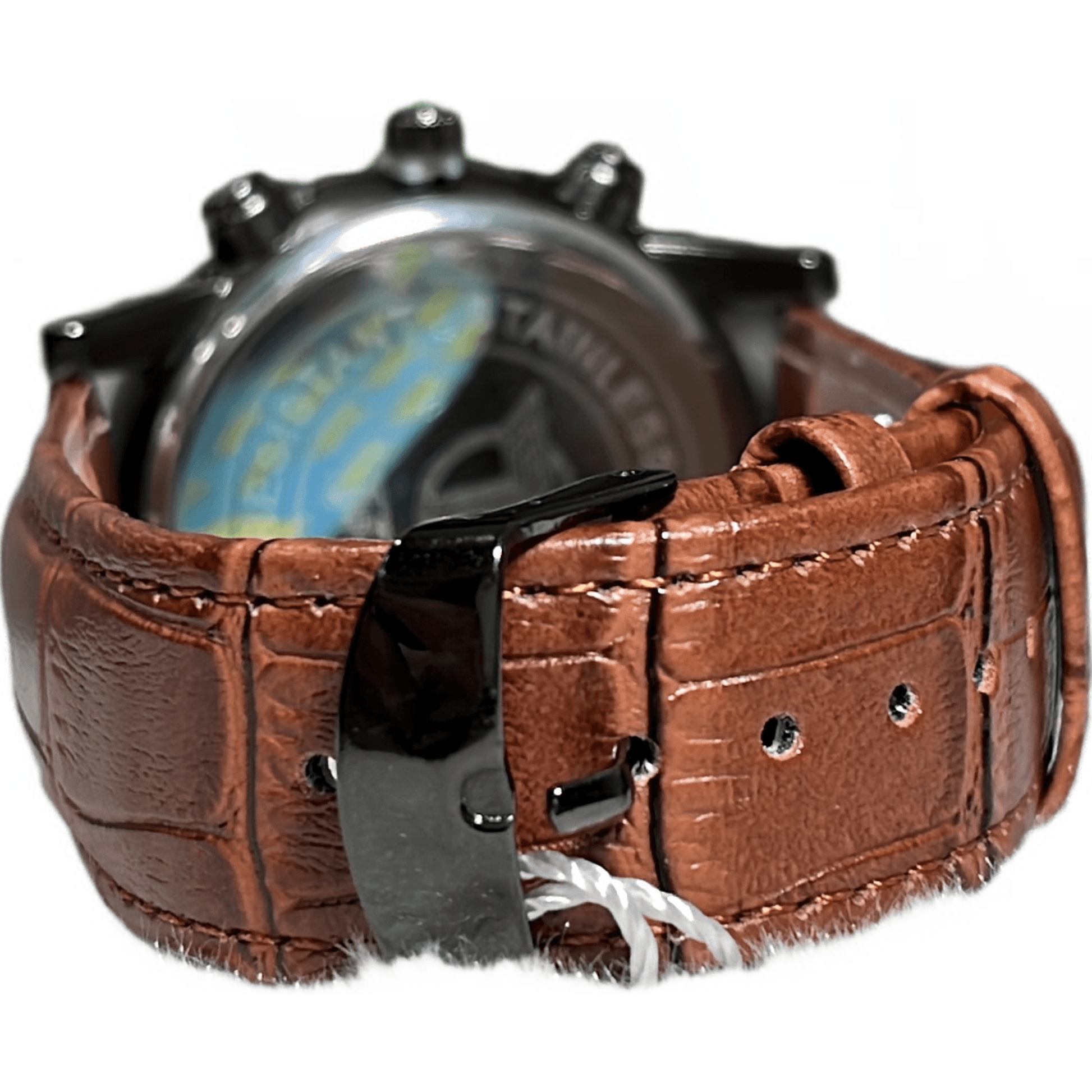 Copper leather belt watch for men