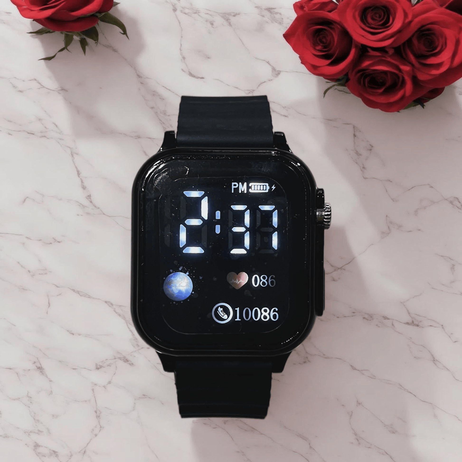 Digital watch with smart look black