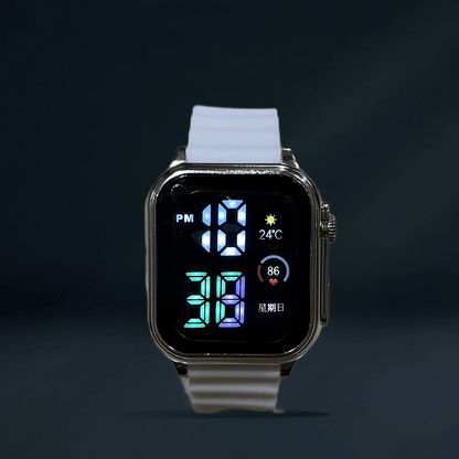 Digital watch with smart look white