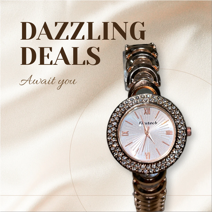 MUL03 - Diamond studded Rose gold watch