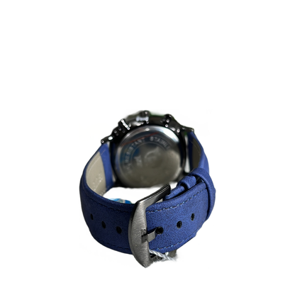 MUG11-Blue color watch in leather belt for men