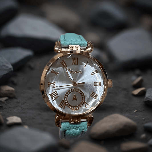  Ladies watch with green colour belt