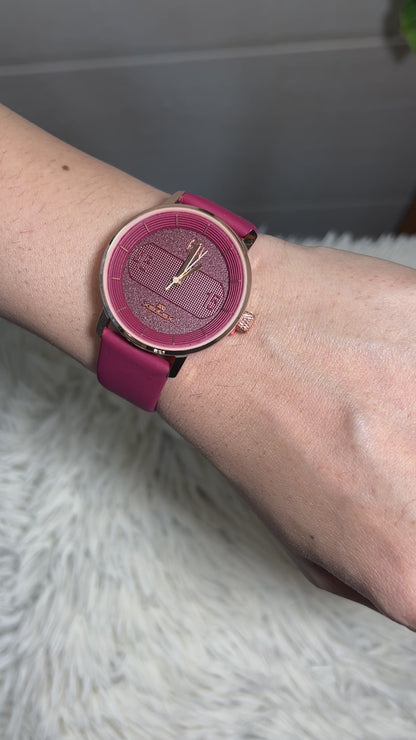 Dark Pink watch for women wearable video