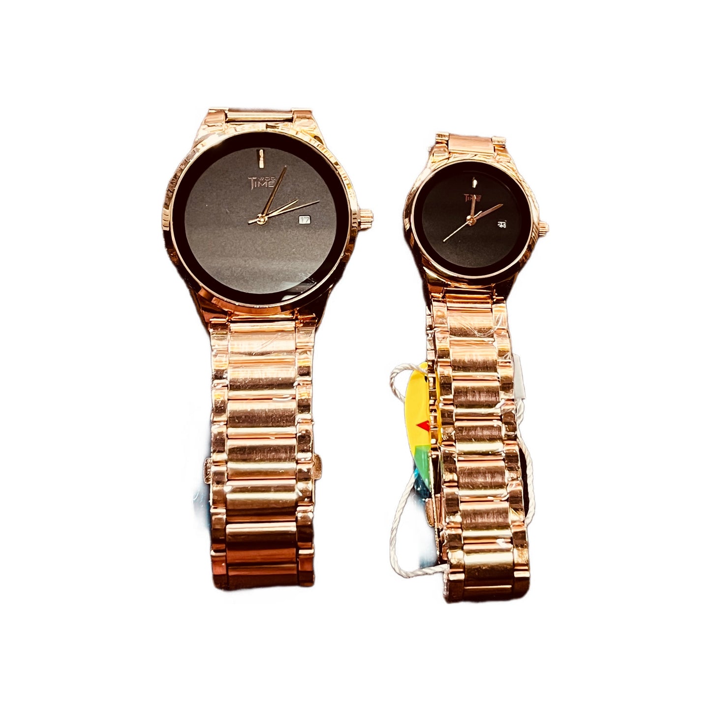 slim rose gold watch couple black