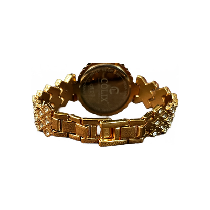 women rose gold diamond studded watch 1